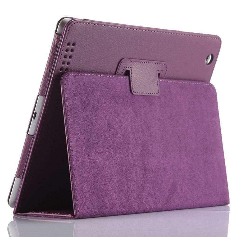 Leather Stand Case for iPad Air 3 Pro 10.5 10.2 7/8/9 Folio Generation 19/20/21 (Purple)