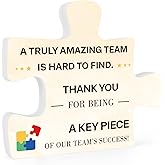 Employee Gifts from Boss Employee Appreciation Gifts for Men Women Work Gift for Employees Wood Puzzle Piece Plaque Inspirational Gift for Work Team Office Table Decor Sign Stocking Stuffers