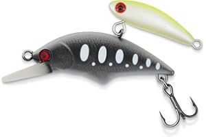 AQUAVEXIS 2in/0.2oz Squarebill Crankbait Fishing Lure - Dual Swimming Action Design with Small-to-Large Fish Transition System & Triple Grip Treble Hooks - Premium Freshwater Lure for Bass, Walleye, Pike