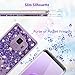 MP-MALL for Galaxy S9 Case, Clear Back Flowing Liquid Floating Luxury Bling Glitter Sparkle TPU Hybrid Bumper Girl's Case for Samsung Galaxy S9 - Purple