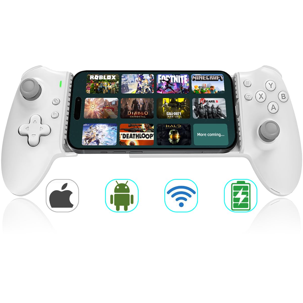 Photo 1 of ATUTEN Phone Gaming Controller for iPhone 15/16 and Android (USB-C), Turn Your Phone into a Gaming Console, Play Ps Portal, Roblox, Cloud Game, Xbox, App Games, Dual Hall Linear Trigger