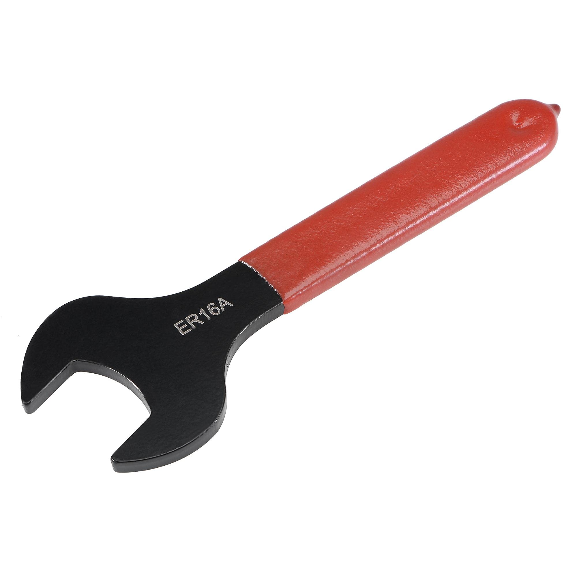 sourcing map Collet Chuck Wrench Spanner for ER16A Lathe Clamping Nut with Red Non-Slip Handle