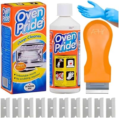 Oven Pride Full Kit 500ml + Scraper Tool & Gloves - Heavy Duty Cleaner