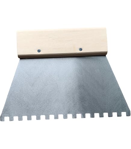 Leefasy Stainless Steel Notched Trowel – 200mm Square-Tooth Finishing Trowel For Tile, Flooring, Plaster, Putty & Adhesives