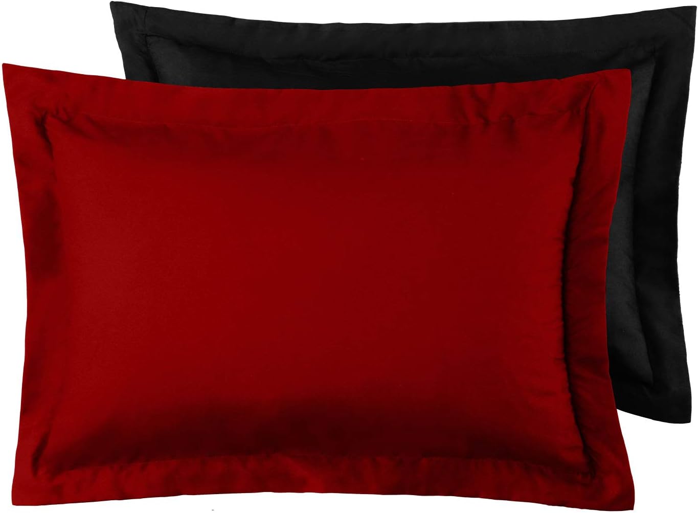Basic Beyond Down Alternative Comforter Set (Queen, Black/Red) - Reversible Bed Comforter with 2 Pillow Shams for All Seasons: Home & Kitchen