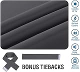 BellaHills Blackout Curtains 2 Panels 46x54 Charcoal Grey Pencil Pleat Bedroom view 5