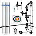 Sanlida Hero X8 Junior Professional- Grade Standard Target Compound Bow and Arrow Kit with Target Accessories for Competition for Juniors, Youths, Ladies/Limited Life-time Warranty/7-35Lbs/14-60Lbs