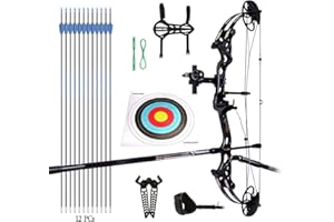 Sanlida Hero X8 Junior Professional- Grade Standard Target Compound Bow and Arrow Kit with Target Accessories for Competition for Juniors, Youths, Ladies/Limited Life-time Warranty/7-35Lbs/14-60Lbs