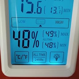 Tvird Higrómetro Termómetro Digital, LCD Pantalla Táctil Grande ...