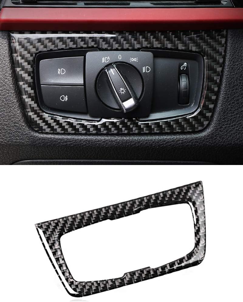 GZXinWei Carbon Fiber Headlight Switch Buttons Decorative Frame Cover Trim Sticker Decal