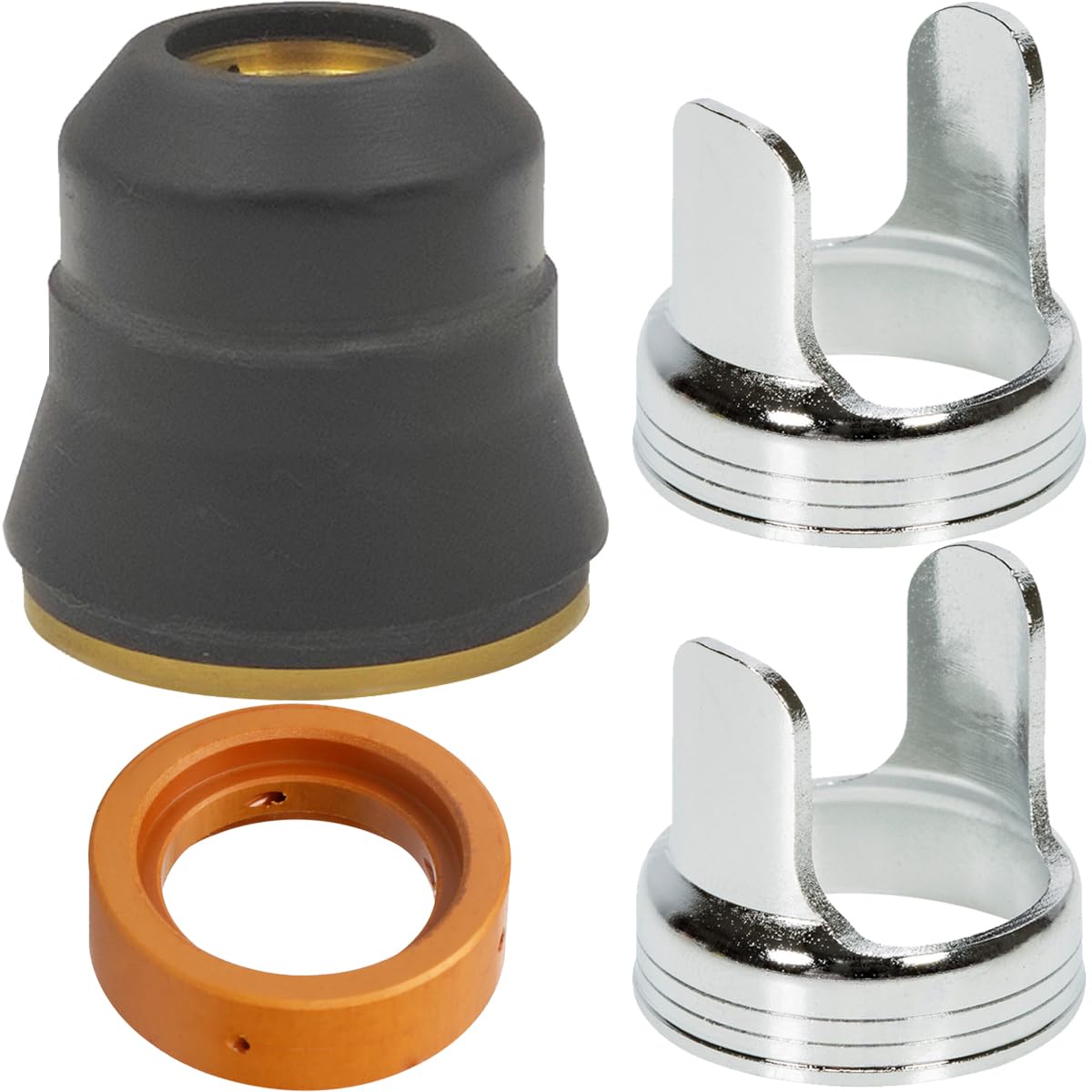 EATBALE IPT60 Plasma Cutter Torch Consumables, 60389 Retaining Shield Cup, 60028 Swirl Ring, 60432 Stand Off Guide for Harbor Freight Titanium 45A IPT40 PT40 IPT45 IPT60 PT60 Cutting Machine (4 Pcs)