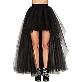 MisShow Women's Hi-Lo Long Tutu Tulle Bustle Skirt Elastic Waist Festival Party Skirt