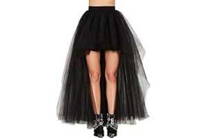 MisShow Women's Hi-Lo Long Tutu Tulle Bustle Skirt Elastic Waist Festival Party Skirt