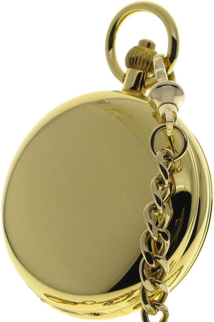 Double Full Hunter Mechanical Gold Pocket Watch 17 Jewels Hand-Winding Skeleton Large Size 50 MM P37
