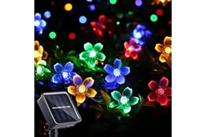 ITICdecor Solar String Flower Lights Outdoor Waterproof 50 LED Fairy Light Decorations for Garden Fence Patio Yard Christmas Tree, Lawn, Party (Multi-Colored)