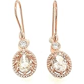 Natural Peach Morganite 14k Rose Gold Over Sterling Silver Earrings 25mm