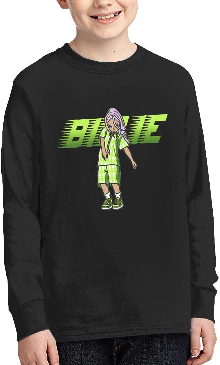 Billie EILISH- Racer Anime Logo Boys Girls Long Sleeve T-Shirt for Youth Kids