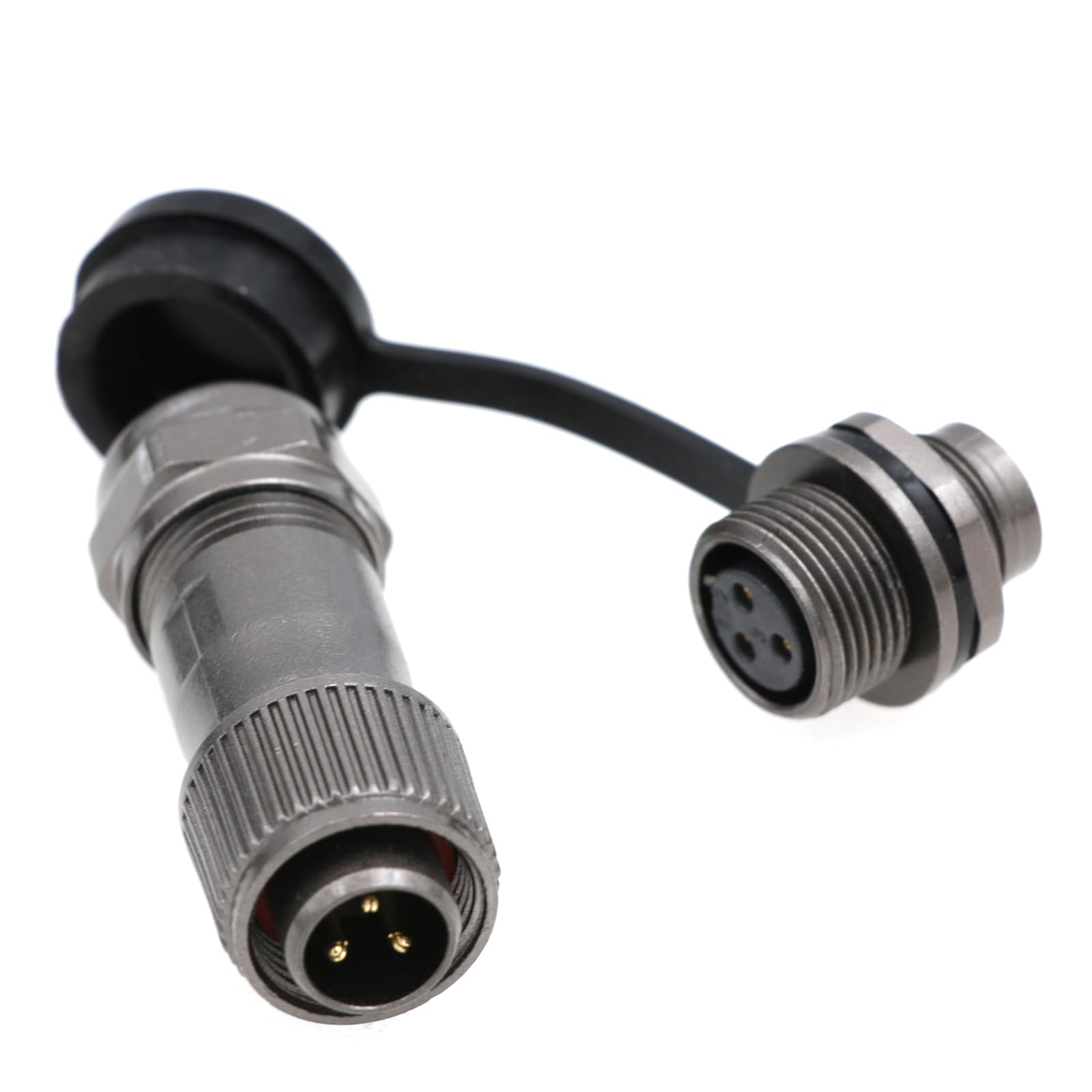 ZBLZGP Weipu Threaded Coupling Metal IP67 Cable Connector Waterproof Plug and Socket 12 mm Panel Mount Aviation Female Male ST12 Plug (3Pin 13A 250V)