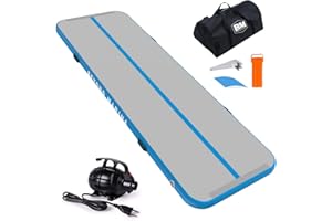 BEYOND MARINA Air Gymnastics Tumble Track 4/8 inches Thickness Inflatable Tumbling 10ft/13ft/16ft/20ft Air Mats for Home Use Training/Cheerleading/Yoga/Water with Electric Pump