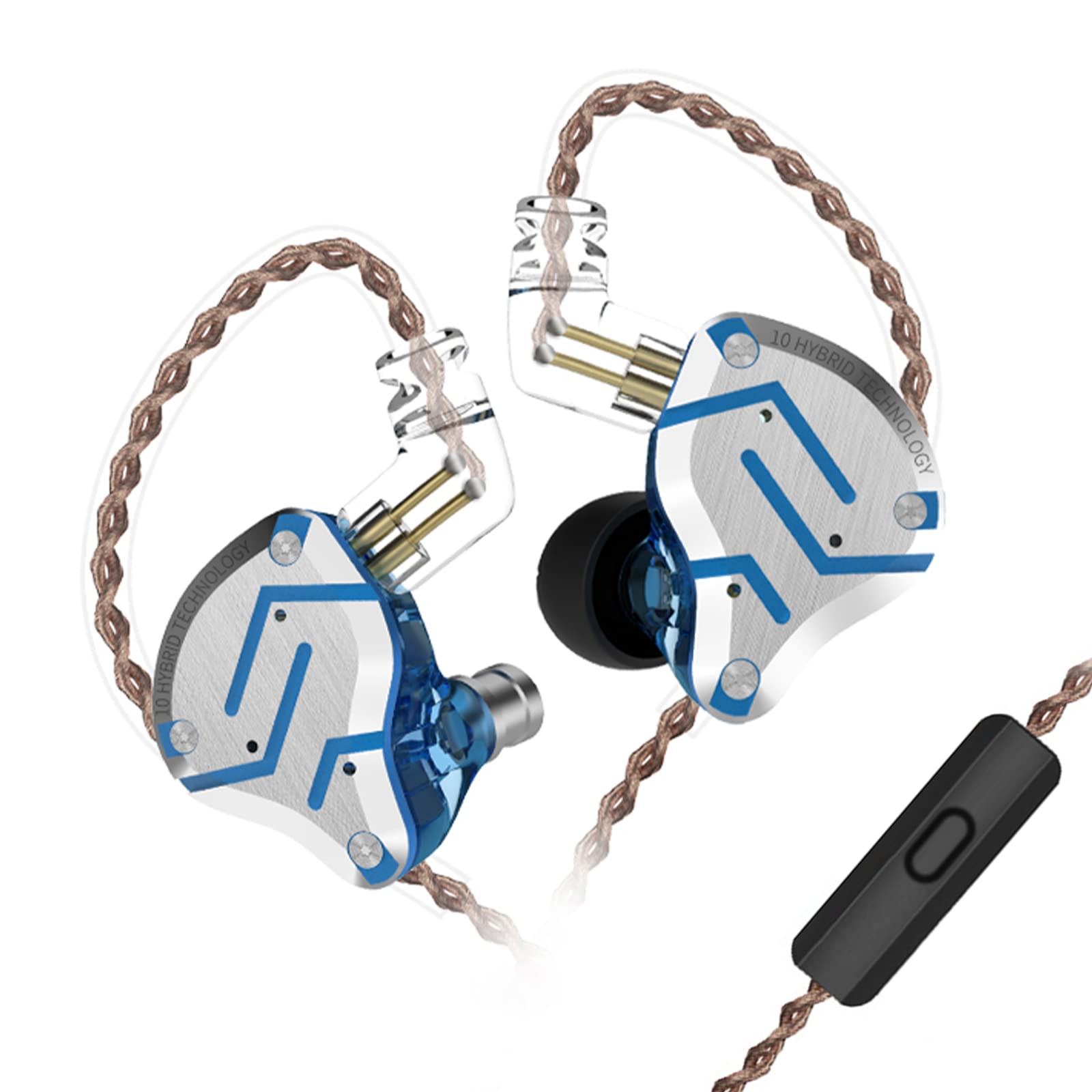 CCA KZ ZS10 Pro 4BA + 1DD In-Ear Headphones HiFi Clear Bass Musician Earphones Headphones Noise Cancelling Monitor Headphones with Removable Cable