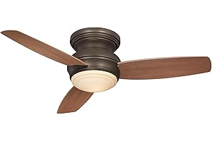 Minka-Aire F593L-ORB Tradtional Concept 44 Inch Flush Mount Ceiling Fan with Integrated 14W LED Light in Oil Rubbed Bronze Finish