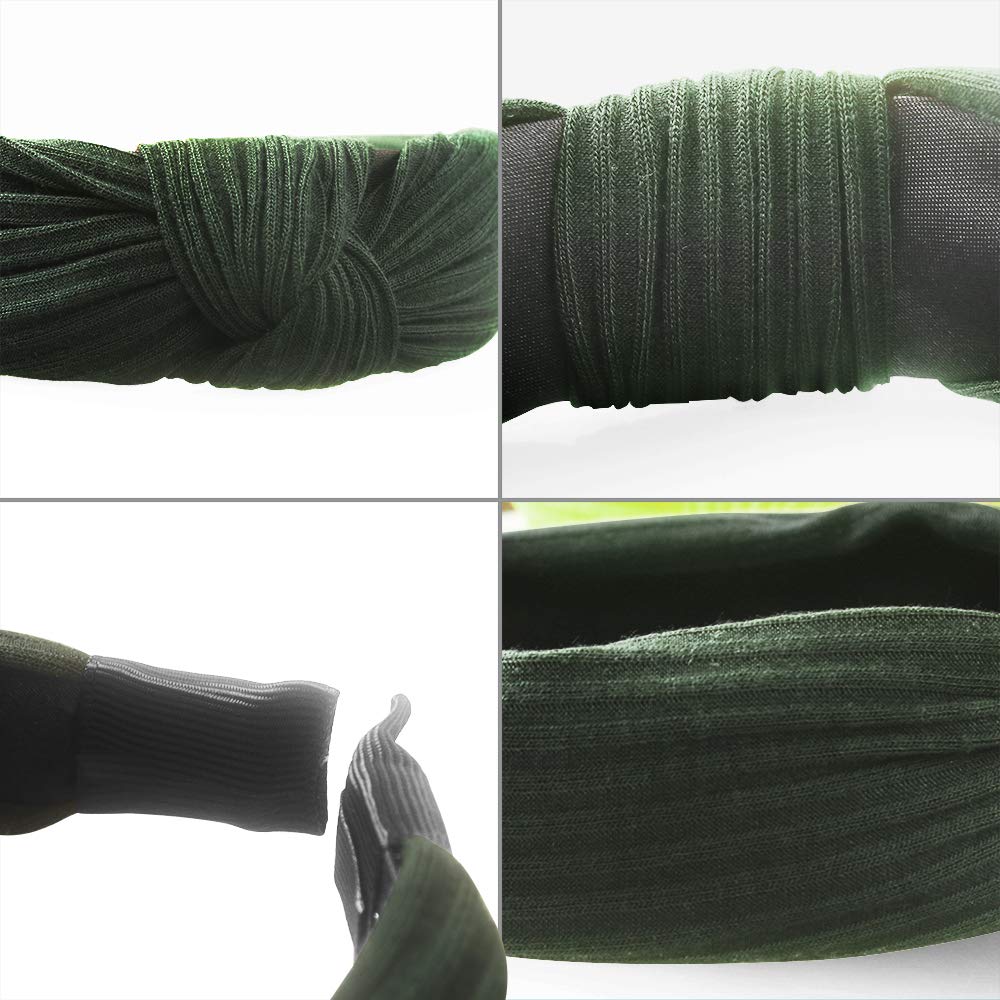 10 Pieces Wide Plain Headbands Knot Turban Headband Fashion Elastic Hairband Hair Accessories for Women and Girls, 10 Colors : Beauty