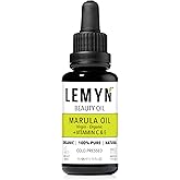 Lemyn Organics Virgin Marula Face Oil | Supercharged with Vitamin C & E | Freshly Made | Intense Hydration & Radiance Boost | Anti-Aging Skin Care and Face Moisturizer | Organic – Vegan – Cruelty-Free