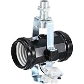 MECCANIXITY E27 Double Base Bulb Socket M10 Thread Lamp Holder 2 Light Socket with Bracket Light Fixture Wire for DIY Lamp Accessories Ceiling Lamp