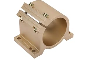 DEWIN 80mm Spindle Mount, Durable Motor Bracket Gold Spindle Motor Mount Base CNC Clamp Shaft Spindle Motor Base Holder Support Motion Control