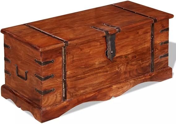 vidaXL Massivholz Aufbewahrungstruhe Holztruhe Couchtisch Beistelltisch