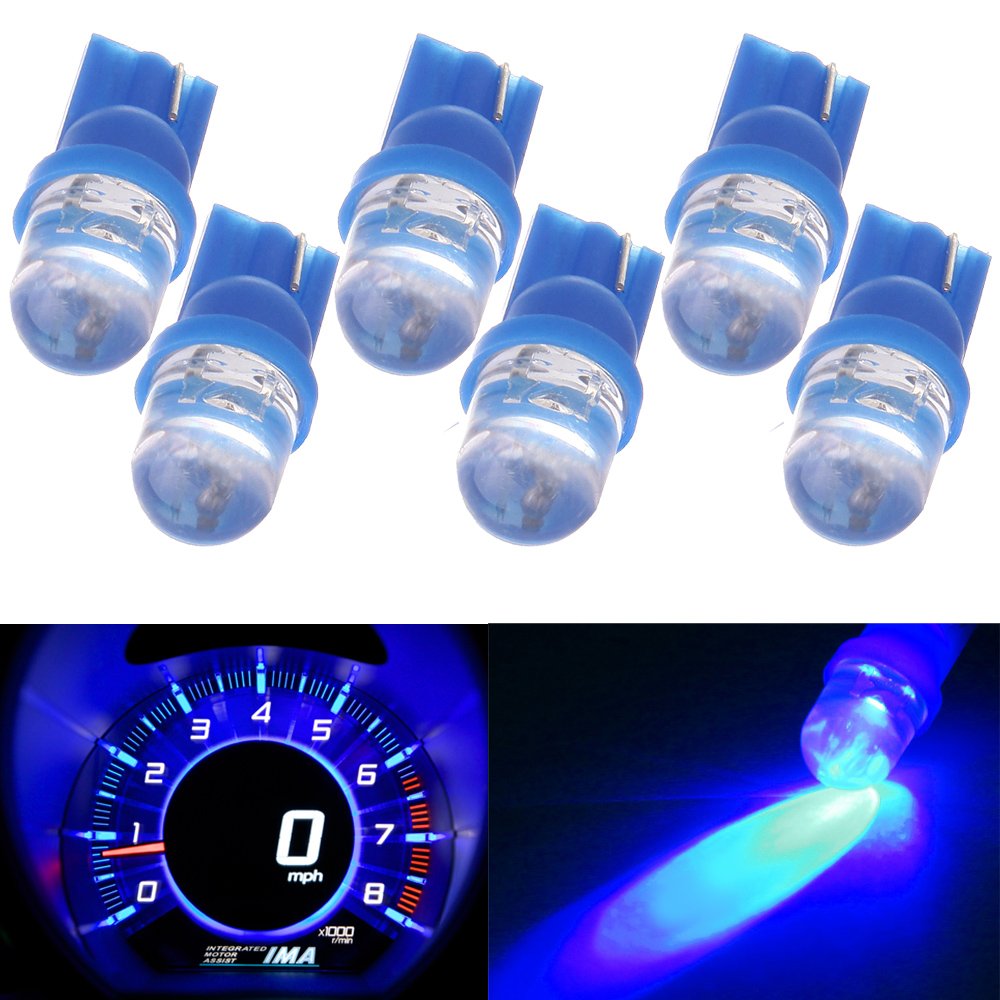 cciyu 6 Pack Blue T10 Diode 194 168 192 921 Led Bulbs Dashboard Gauge Light Speedometer Odometer Tachometer LED Light