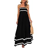 PRETTYGARDEN Women's 2026 Summer Flowy Maxi Dress Casual Sleeveless Spaghetti Strap Ruffle Beach Long Dresses