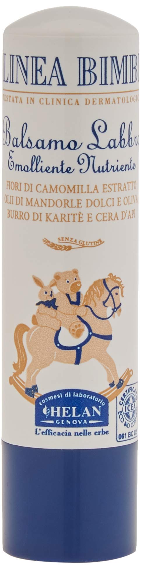 Helan Linea Bimbi Bio - Vanilla Flavour Lip Balm & Cocoa Butter Moisturiser for Children - Moisturises, Protects, Softens, Prevents Dryness & Cracks - Made in Italy