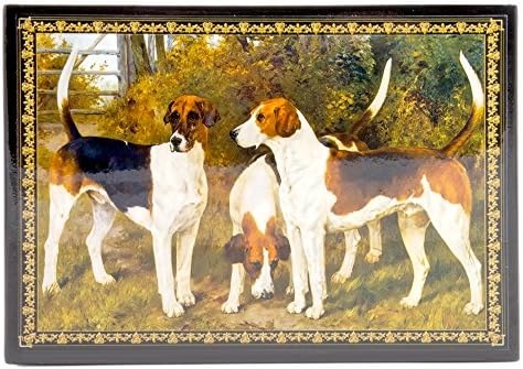 Wooden Lacquer Box for Storage Dogs