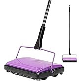 Yocada Carpet Sweeper Cleaner Manual Household Sweeper Lightweight | Hand Push Non-Electric for Home Office Low&amp;Undercoat Carpets Rugs Pet Hair Dust Scraps Paper Rubbish Cleaning with a Brush