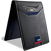 7worldlet Slim RFID Blocking Wallets for Men Synthra™ Ultra Leather Bifold Minimalist Wallet 11 Cord Holder Thin Mens Wallet with Gift Box (Black+Black)