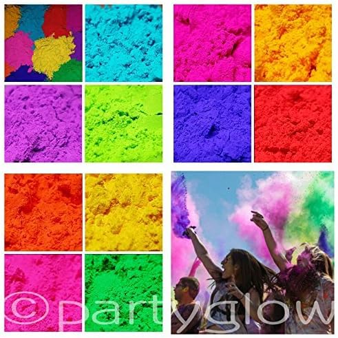 Partyglow 6 x 250g Holi Powder Festival Powder Throwing Powders AUTHENTIC INDIAN POWDERS