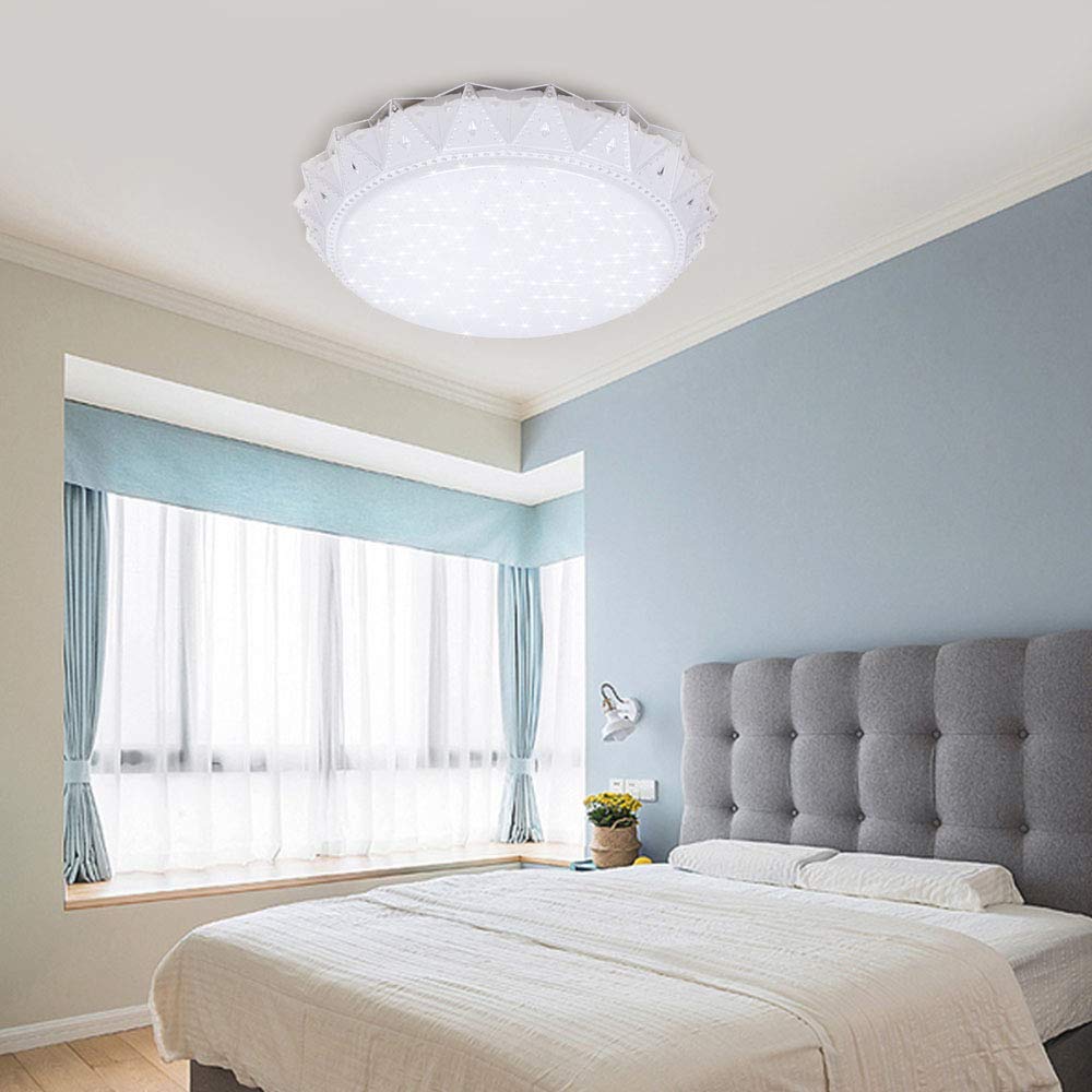 Neporal 6000K LED Ceiling Light Flush Mount 14 Inch 18W 200W Equivalent Contemporary Ceiling Light Fixture for Kitchen Bedroom Hallway Balcony 85-160 Sq.ft