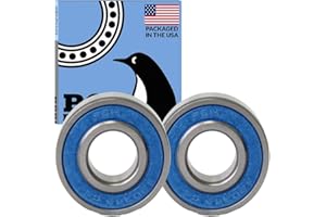 PGN BEARINGS PGN (2 Pack) 6203-2RS Bearing - Lubricated Chrome Steel Sealed Ball Bearing - 17x40x12mm Bearings with Rubber Seal & High RPM Support