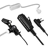 Decibullz Two-Way surveillance Acoustic tube headset | Clear coil cable & Earpiece Audio Set for two way radios, Radio speake