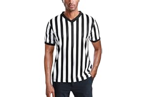 CUTIEHON Men's Referee Shirt, Official Referee Uniform Basketball Umpire Jerseys for Football Volleyball Halloween Costume