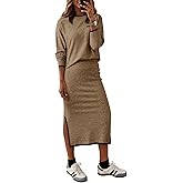 Dokotoo 2 Piece Sets for Women Sweater Dress Knit Travel Outfits Winter Dresses Skirt Set