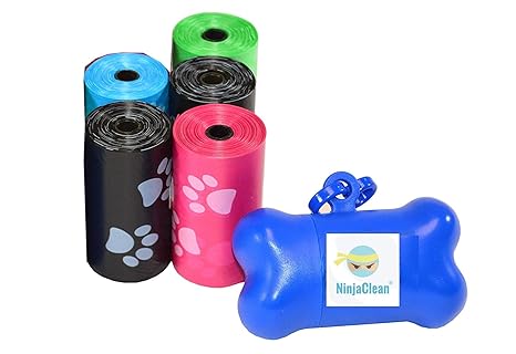 NinjaClean Pet Waste Poop Bags with Bag Dispenser 75 Bags