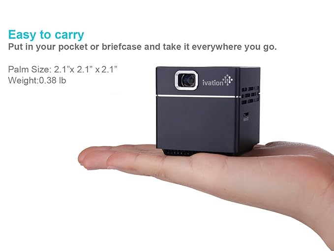 Ivation inalámbrico portátil portátil de cubo de pico proyector de ...