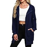 Locryz Women's Zip Up Hoodies Long Tunic Sweatshirts Oversized Fleece Sweatshirt Long Hoodie Fall Jacket Coat with Pocket