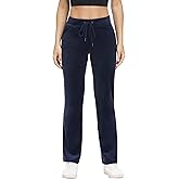 COZZIPLUS Women Velour Pant,Soft Velvet Sweatpant for Women, Straight Leg High Waist Velour Lounge Pant with Pockets