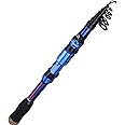 Sougayilang Telescopic Fishing Rod - 24 Ton Carbon Fiber,CNC Machined Reel Seat, Comfortable EVA Handle, Travel Fishing Rod for Bass Trout Fishing