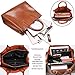 Promini Womens Large Capacity Greased Leather Top Handle Satchel Handbag Fashion Purse Shoulder Bag brown