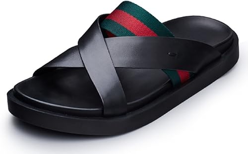 mens leather sole flip flops