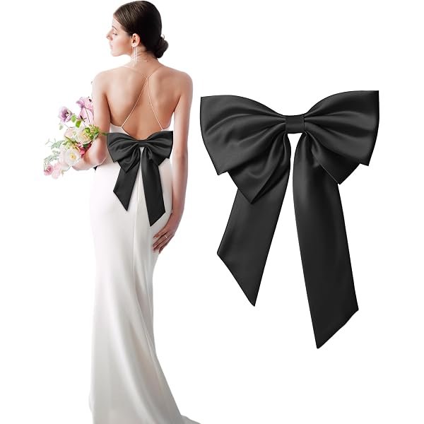 Satin Detachable Bow Train for Dress Formal Wedding Accessory Waist Belt Hot Pink Extra Long Tail Bow Belt,59 main image 3